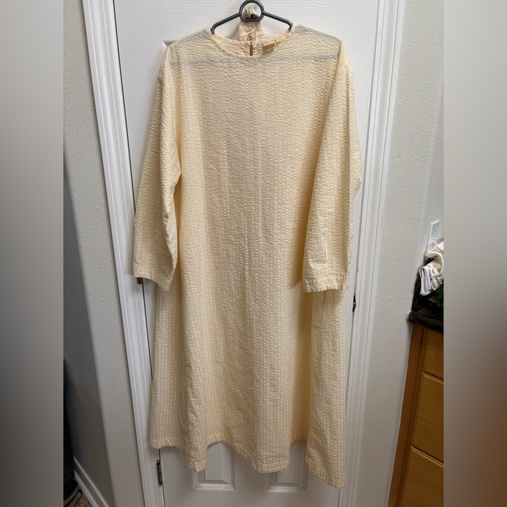 Uniqlo Seersucker Dress - Yellow w/slip XL